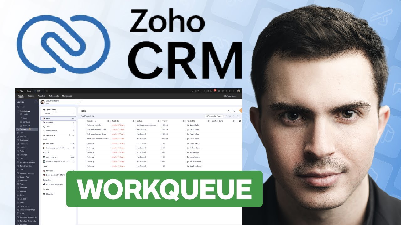 Учебное пособие для начинающих по работе с очередью задач Zoho CRM (2026)
