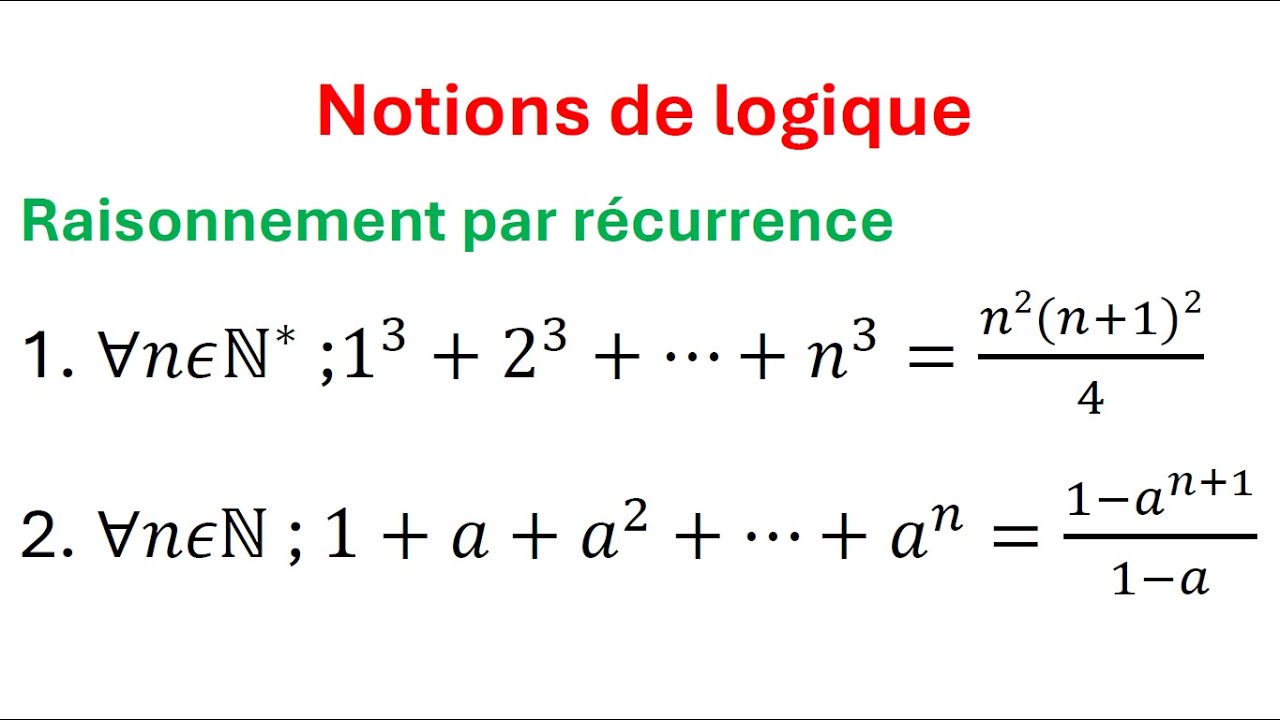 Notions de logique - Raisonnement par récurrence - Exercice classique - SM & SE