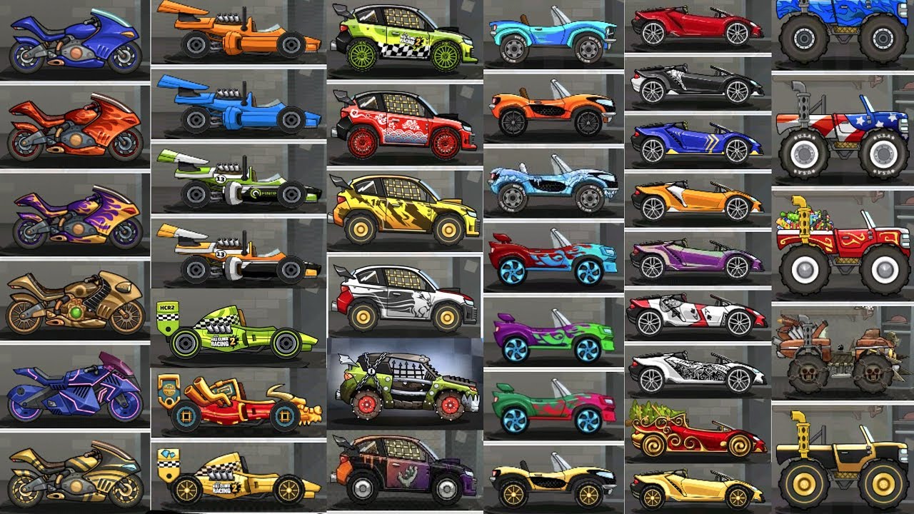 Hill Climb Racing 2 - All Vehicle Paints Legendary, Epic, Rare, Common