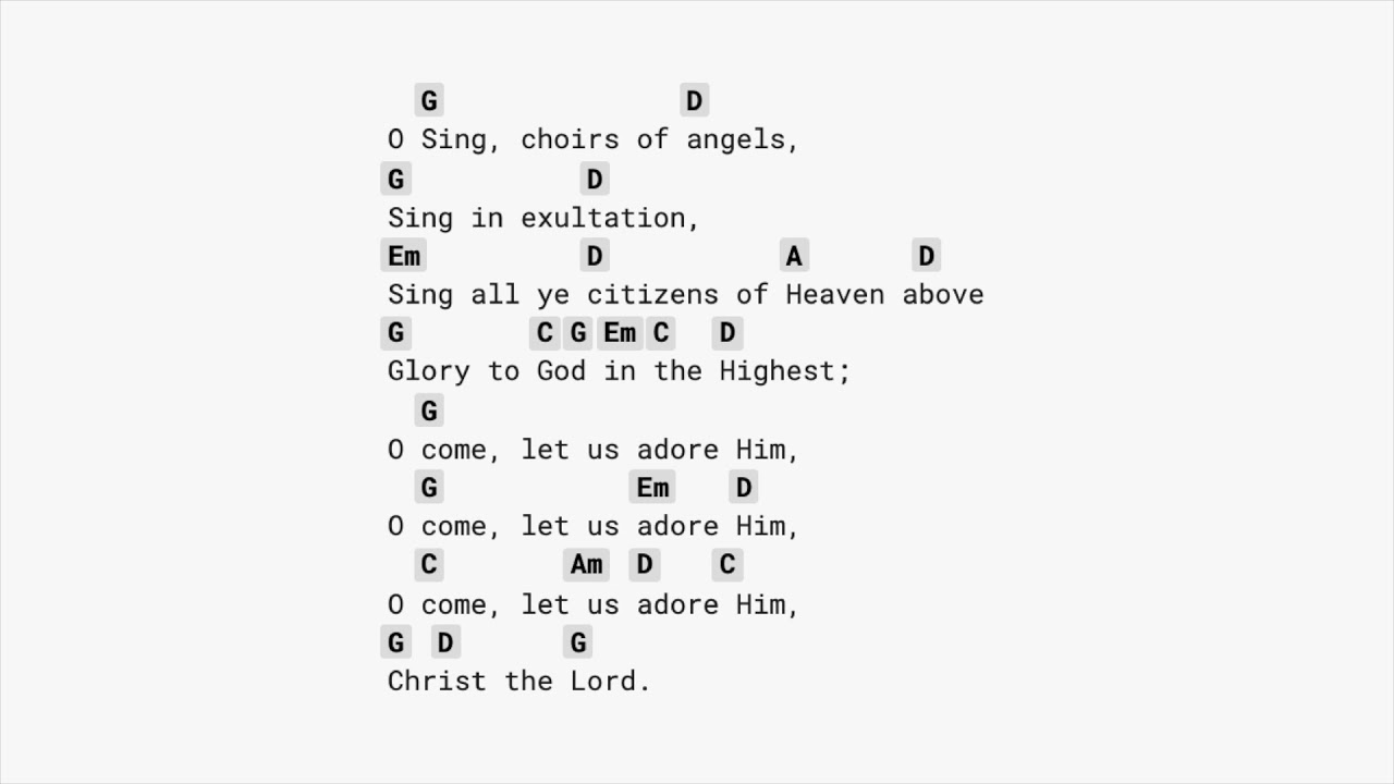 O Come All Ye Faithful (NO CAPO) guitar chords