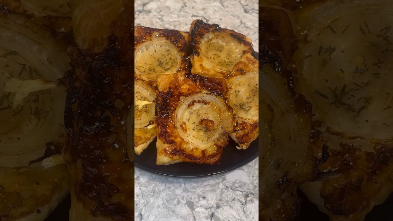 How to Make VIRAL French Onion Upside Down Tarts #shorts #puffpastry