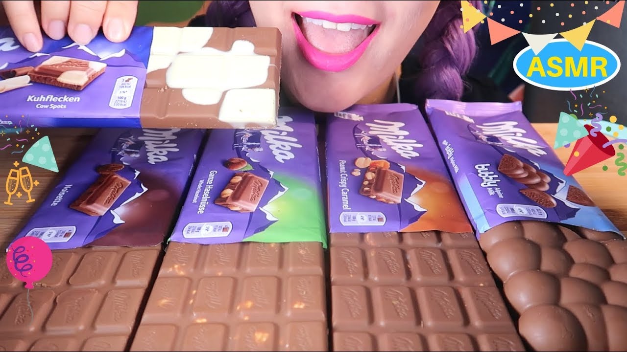 ASMR 밀카 초콜릿 파티(초콜렛먹방)|MILKA CHOCOLATE PARTY |CURIE. ASMR