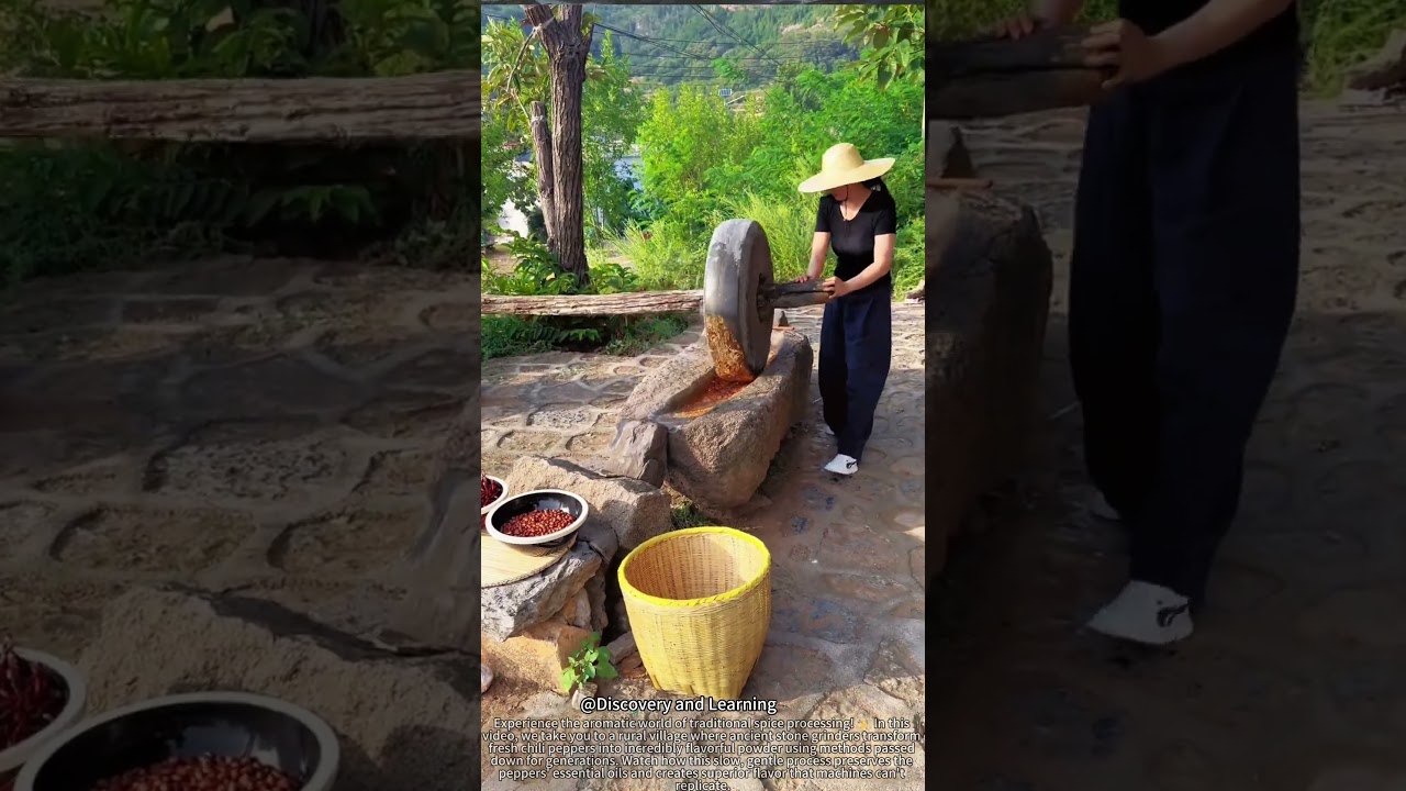 Turning Fresh Peppers into Perfect Powder with a 200-Year-Old Stone Grinder! 🌶️