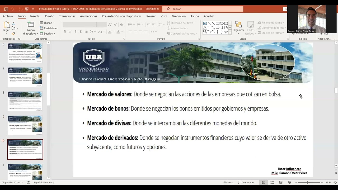 Encuentro síncrono 1 - Mercado de Capitales y Banca de Inversión - Prof. Ramón Oscar Pérez