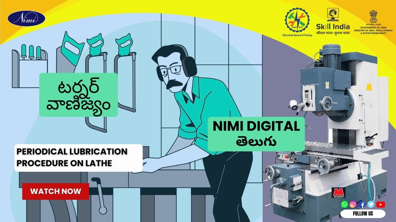 Periodical lubrication procedure on Lathe | NIMI | DIGITAL | TELUGU |