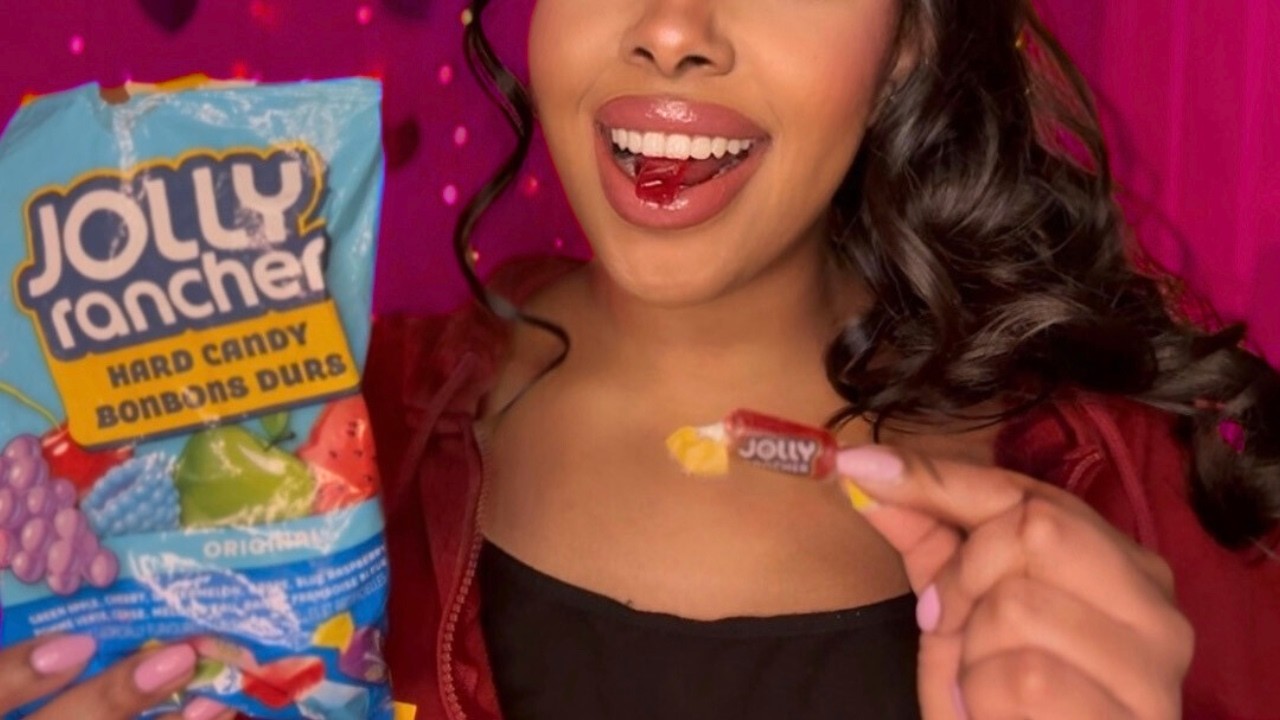 ASMR Cupped Clicky Whisper with Candy Mouth Sounds ❤️🍬