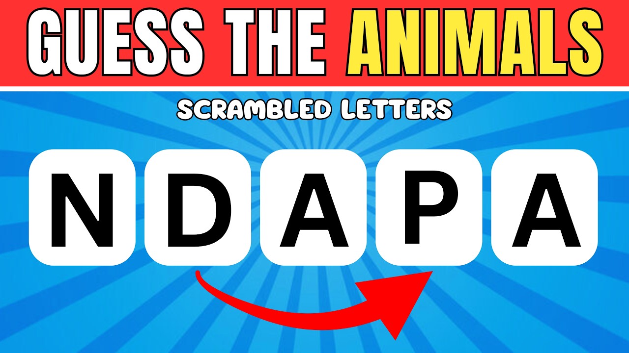 Guess the Animal by Scrambled Letters 🐾🧠🐼 | 99% Fail This Animal Quiz! 🔥