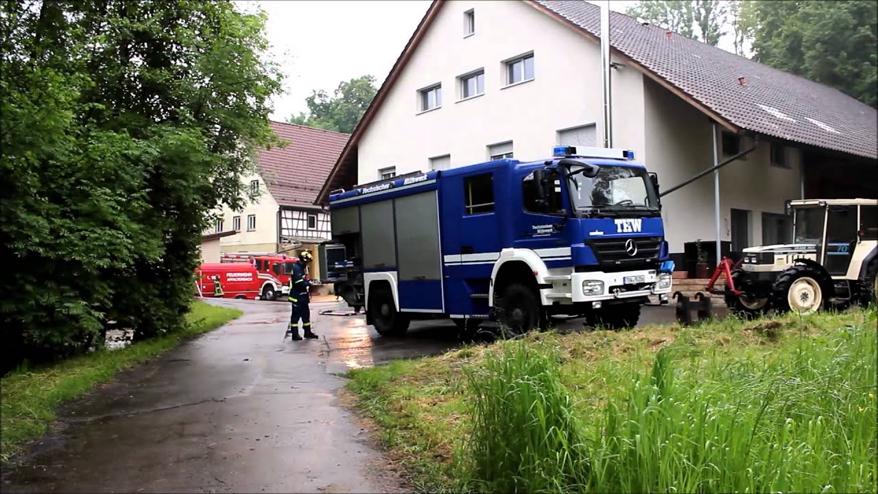Großalarm - Land unter im Landkreis Ludwigsburg / Feuerwehr Affalterbach