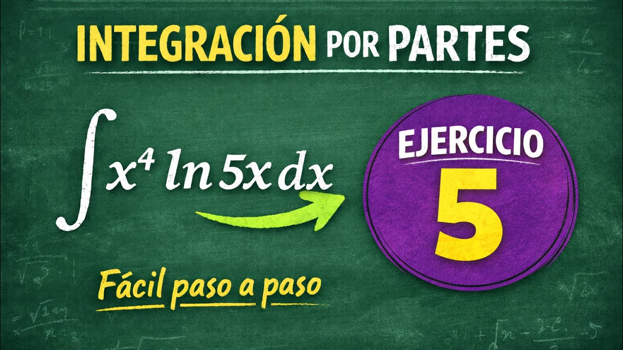 Integral por partes. Integral de x⁴Ln5xdx 