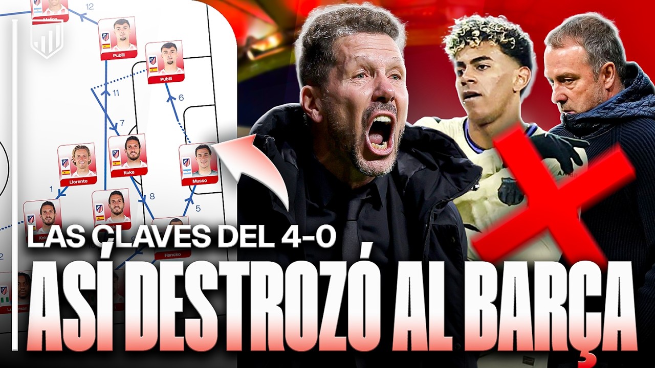 ASÍ DESTROZÓ SIMEONE A FLICK EN EL HISTÓRICO ATLETI 4-0 BARCELONA