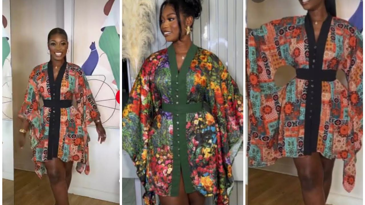 How to Cut and Sew Keyhole Butterfly Bubu Gown with Collar
