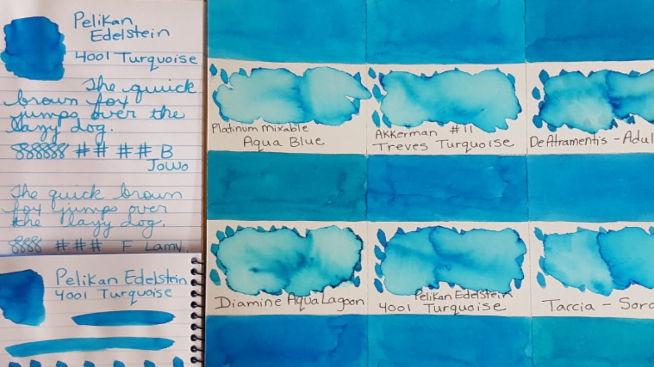 Pelikan - 4001 Turquoise - Ink Profile - Ink Flight 28 Series