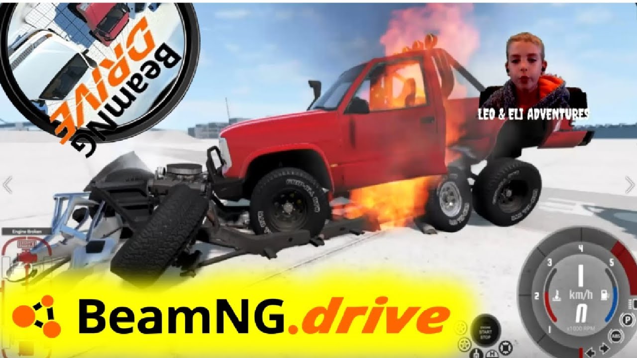 Kid destroying vehicles on BeamNG.drive Game