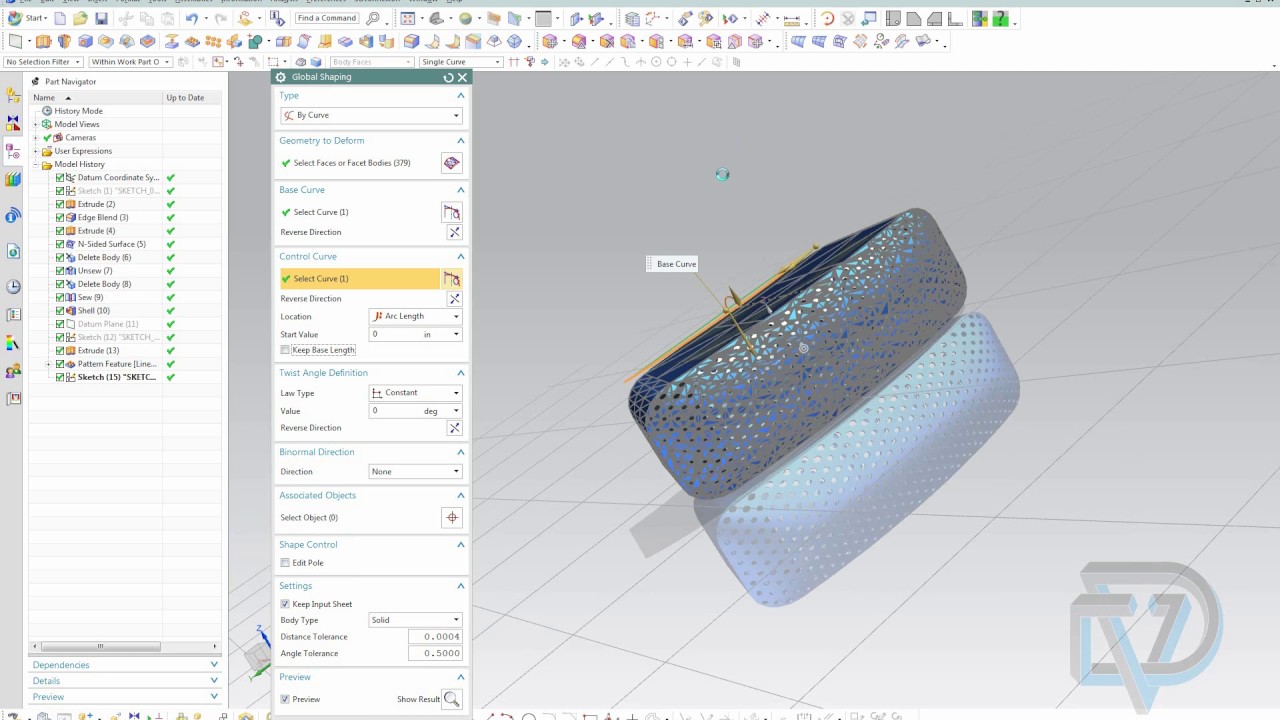 NX 9 Tutorial - Global shaping