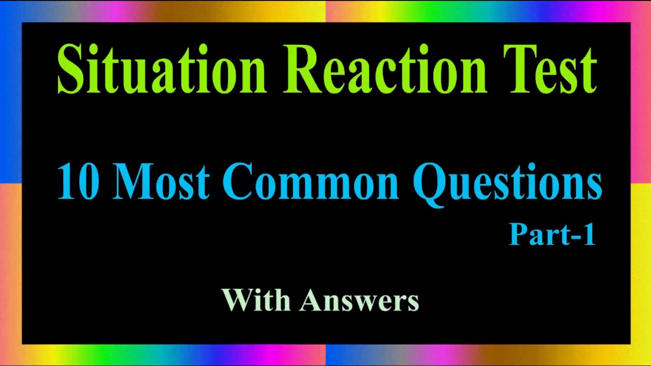 Situation Reaction Test | Part 1 | Top 10 Questions | Intelligence Tests | Moses Academy
