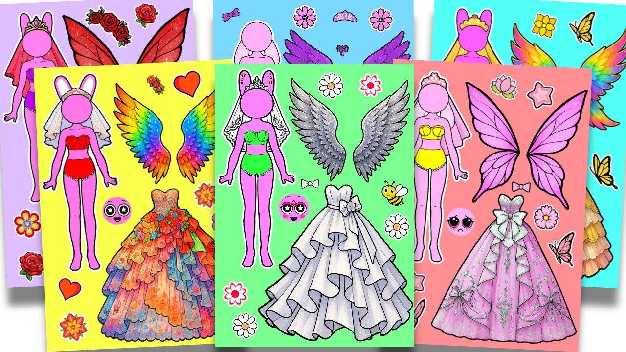 Sprunki PINKI Wedding Dress up Sticker Book 🌼스프런키 핑키 웨딩 드레스 옷입히기 스티커북