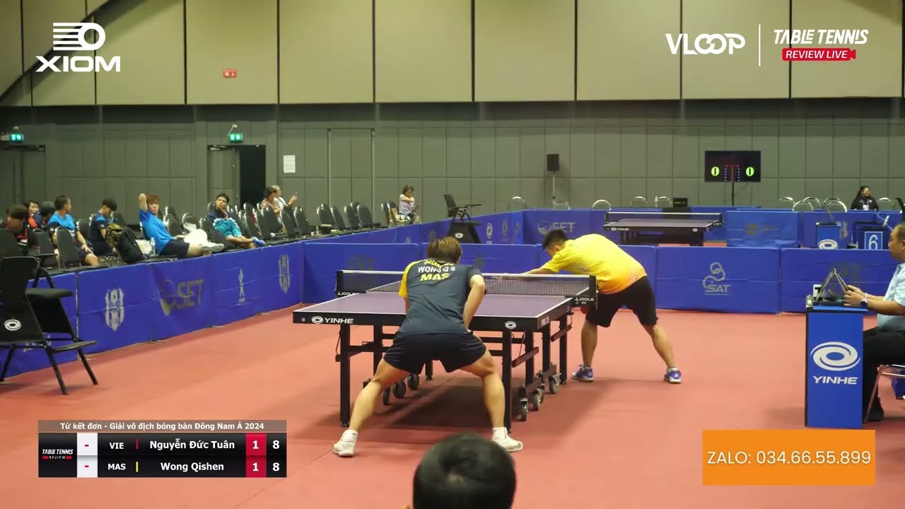Đức Tuân vs Wong Qishen | Vòng tứ kết đơn | Giải Vô địch bóng bàn Đông Nam Á 2024