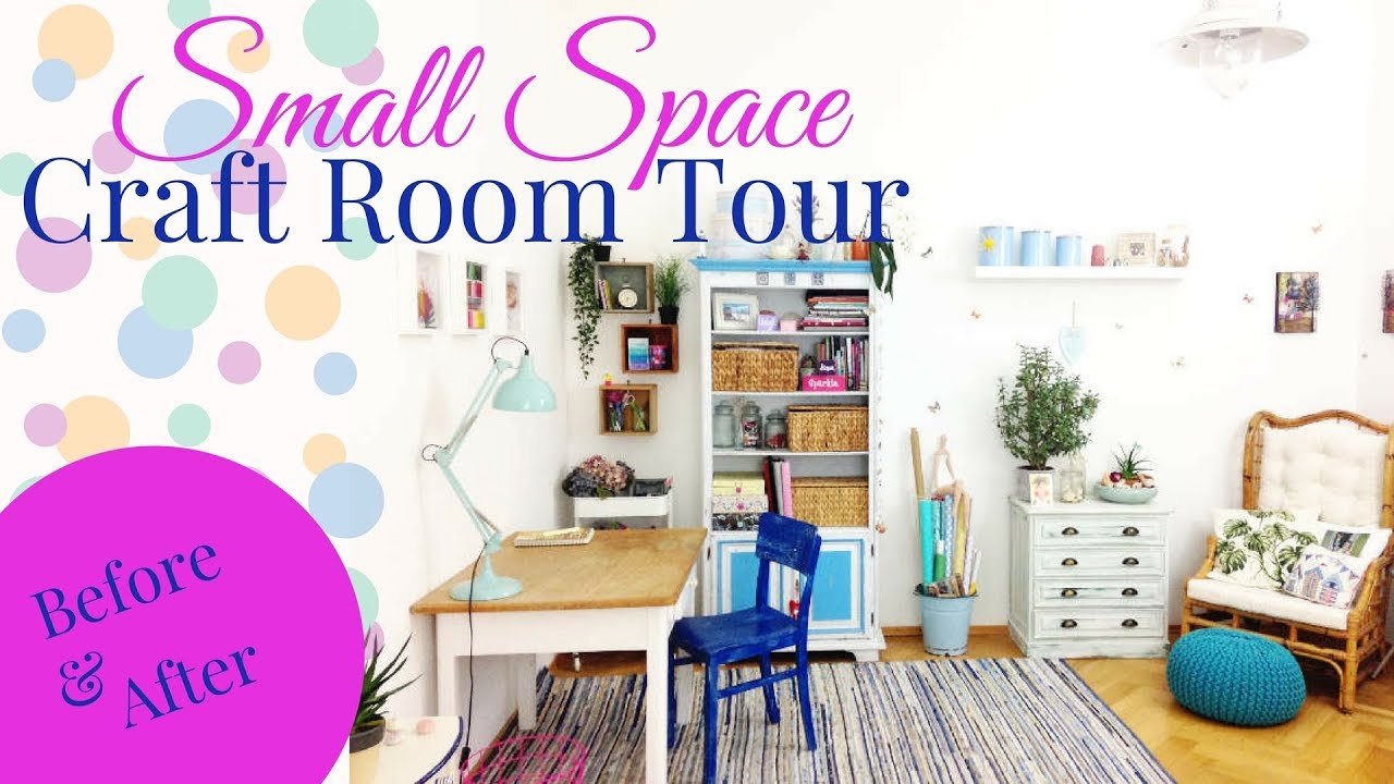 Before & After Small Space Craft Room Tour / Craft Supply Organization