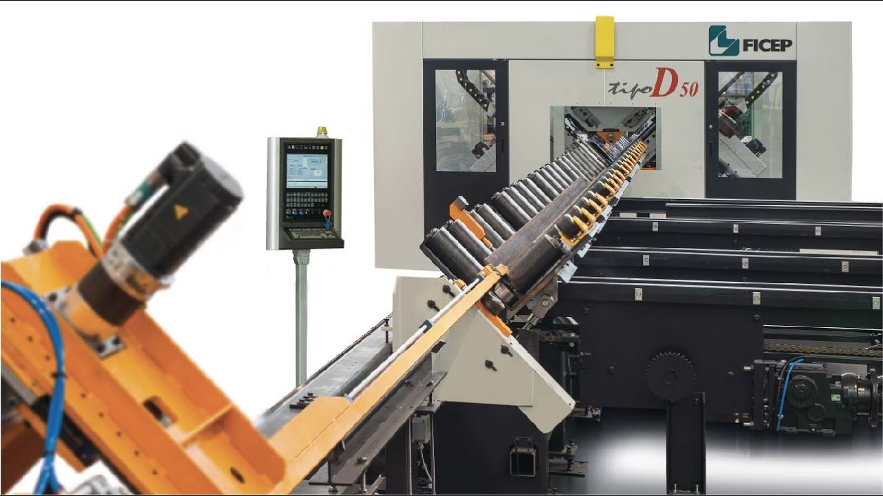 CNC drilling and cutting with full automation and stacking of finished flat stock material TIPO D50F