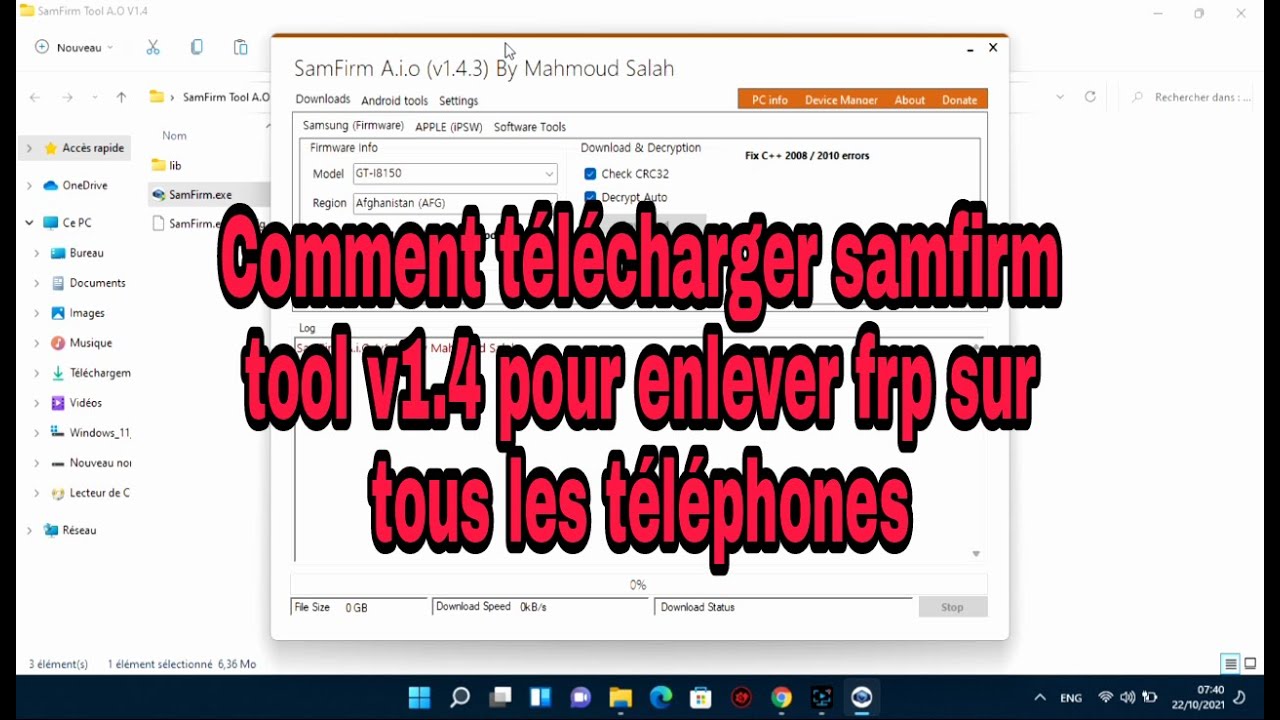 Comment T&eacute;l&eacute;charger SamFirm Tool A O V1 4 Gratuitement