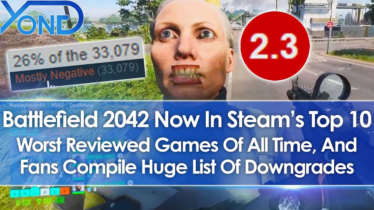 Battlefield 2042 Now Top 10 Worst Reviewed Steam Games, Fans Compile Massive List Of Downgrades