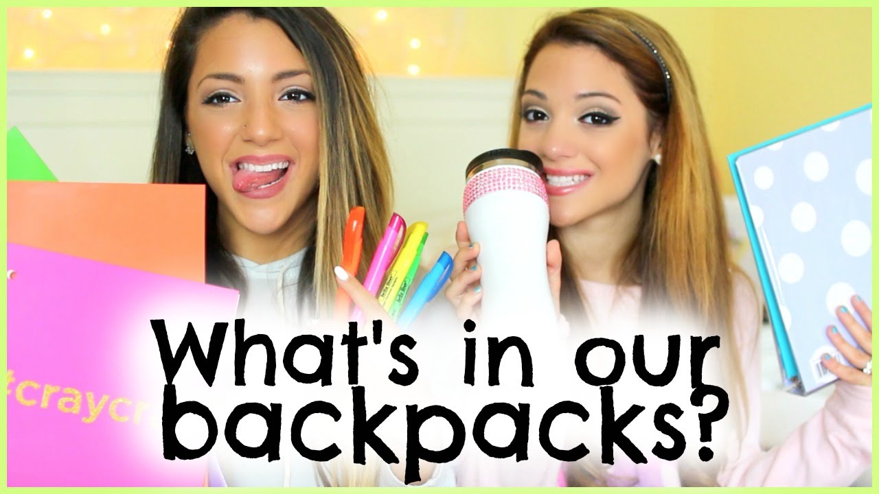 NikiAndGabiBeauty's What's In My Backpack 2014!