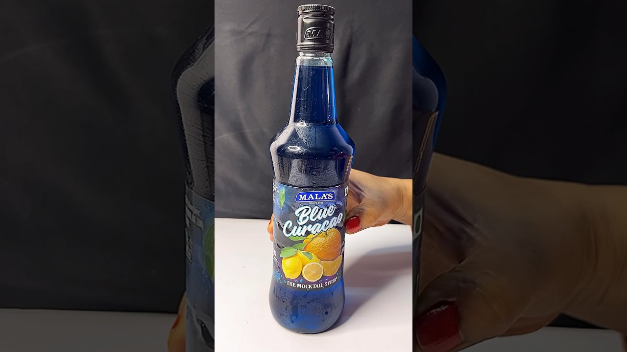 Blue cura&ccedil;ao Mocktail 🍷Asmr #shorts