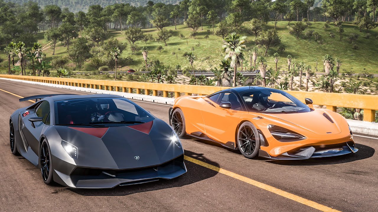 Forza Horizon 5 Drag race: Lamborghini Sesto Elemento vs McLaren 765LT