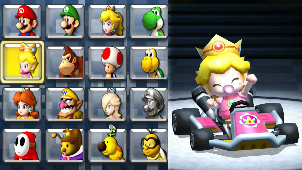 Playable Baby Peach in Mario Kart 7 (Mushroom Cup)