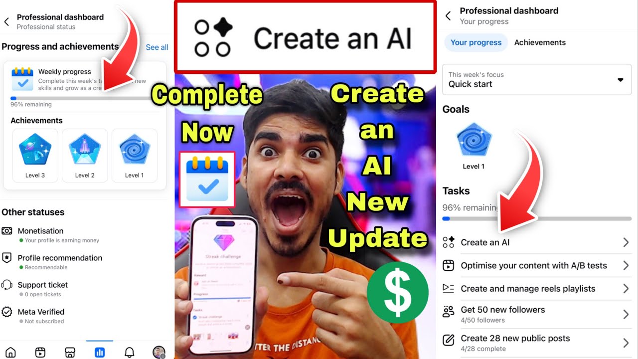 Create an AI Facebook 🤑 Create an AI Facebook Weekly Progress 😍 Create an AI 💵 Weekly Progress Tasks