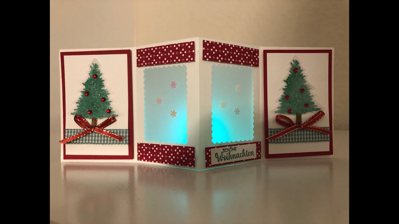 Weihnachtliche Lichterkarte, Tutorial, Weihnachtskarte, Stampin'Up!