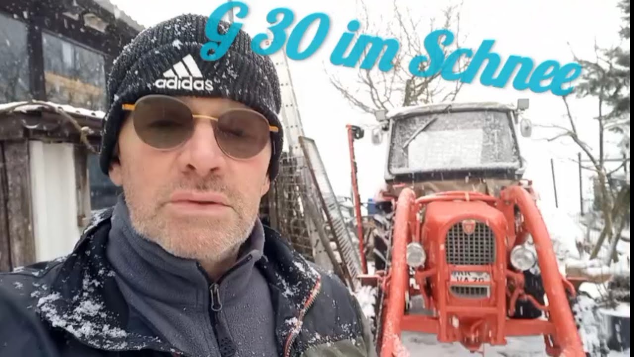 Brennholz machen im Schnee