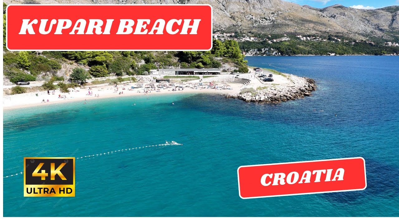 Kupari Beach (Kupari, Croatia) (4K Drone Footage)
