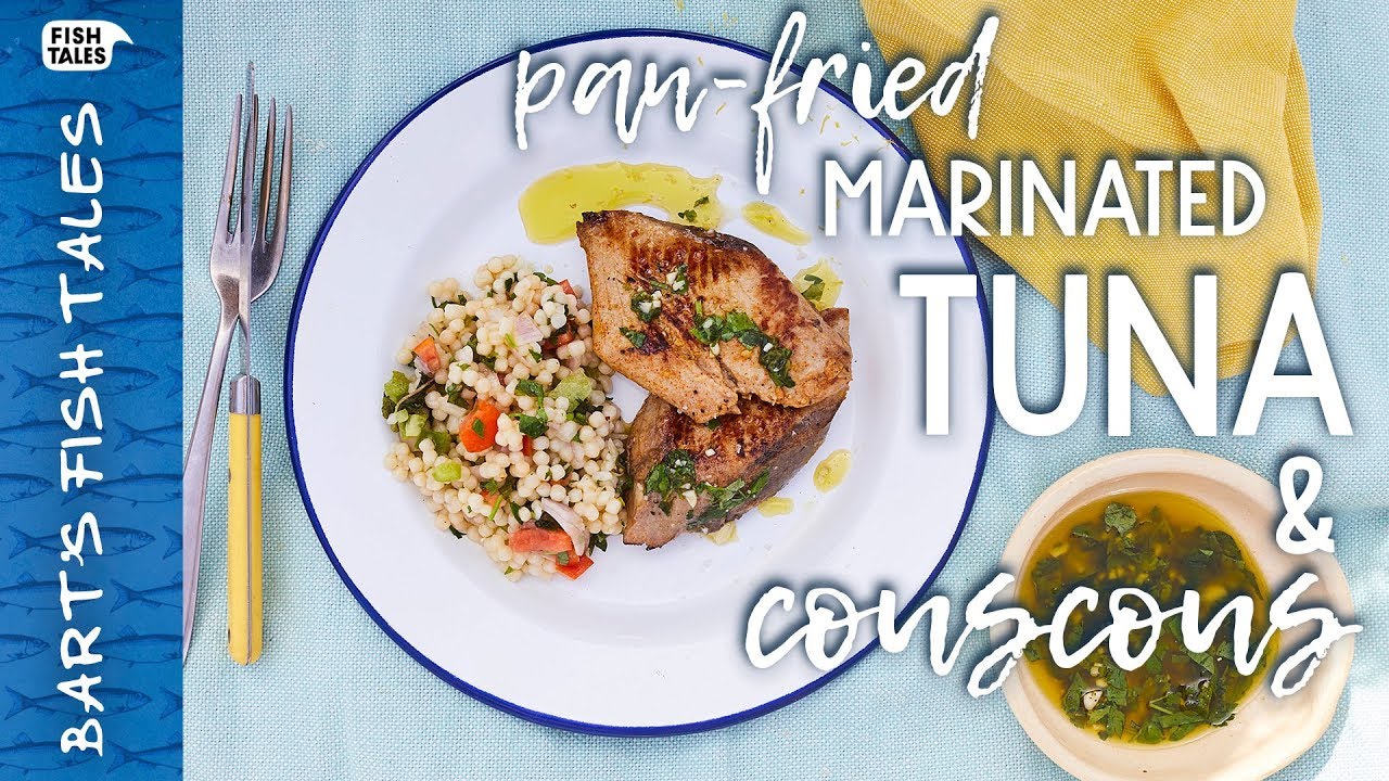 Marinated TUNA & Pearl Couscous Salad | Bart van Olphen