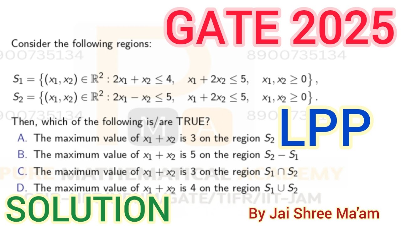 GATE 2025 LPP Q.No 25 Solution | GATE 2025 Mathematics LPP Q.No 25 Solution | GATE 2025 Maths LPP