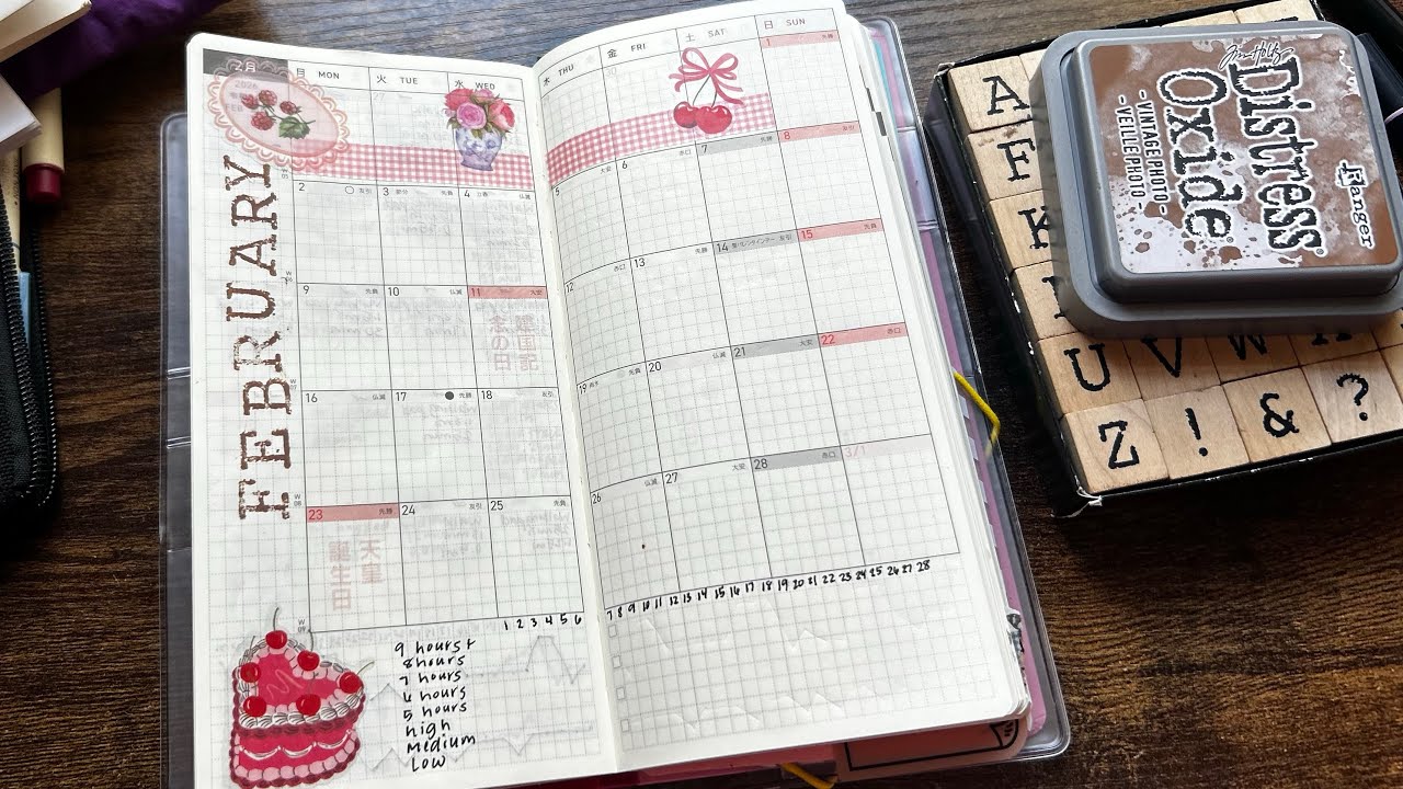 February Set-Up in my Health & Wellness Hobonichi Weeks
