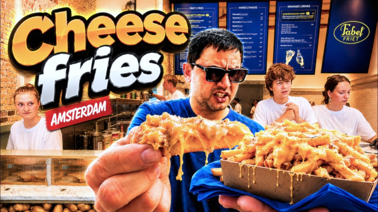 I Tried Amsterdam's BEST Street Food 🇳🇱🧀 Dutch Cheese Fries, Kroket & Italian Gelato! #streetfood