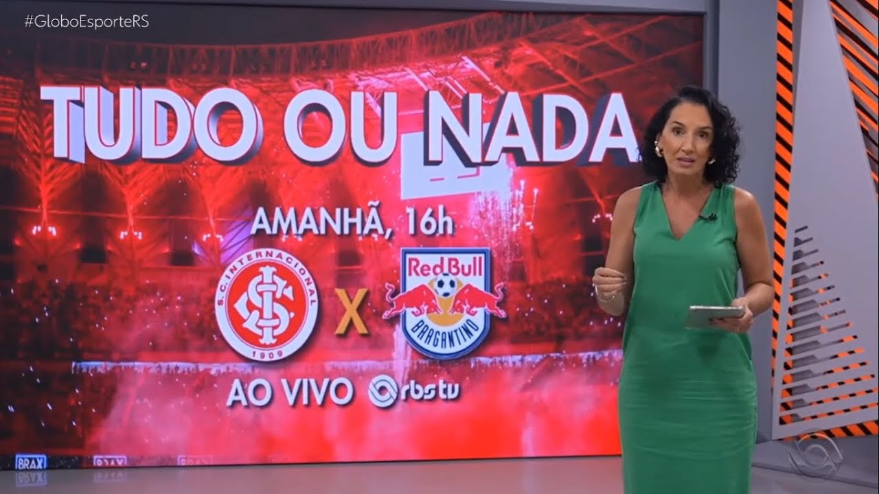 Globo Esporte RS - Tudo ou nada! Inter joga amanhã contra o Bragantino para escapar do rebaixamento