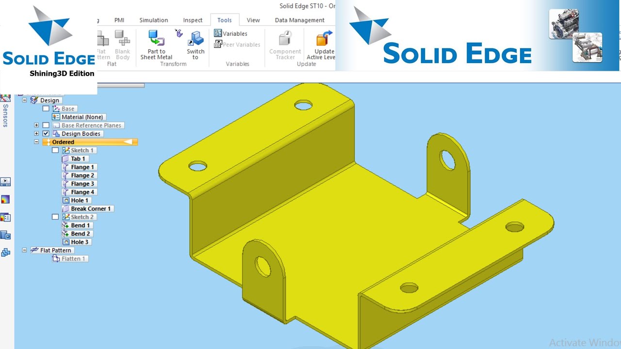 Solid edge Sheet metal Basics l Solid edge sheet metal tutorial l Solid edge tutorial
