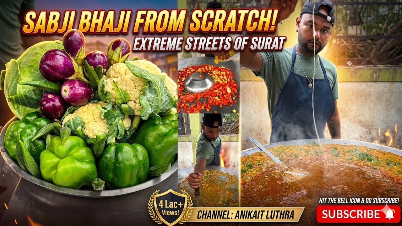 Making Sabji Bhaji From Scratch at Extreme Level in Streets Of Surat | Indian Street Food