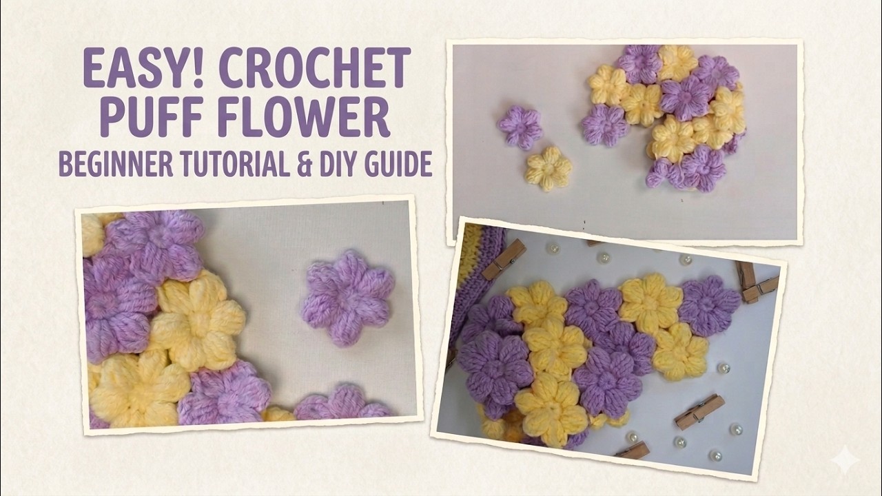 Crochet Puff Flower for Beginners – Easy Step-by-Step Guide
