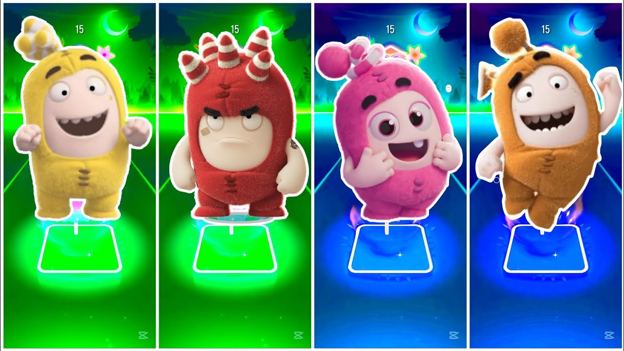 Oddbods Bubbles VS Oddbods Fuse VS Oddbods Newt Vs Oddbods Slick - Tiles Hop Edm Rush🎶