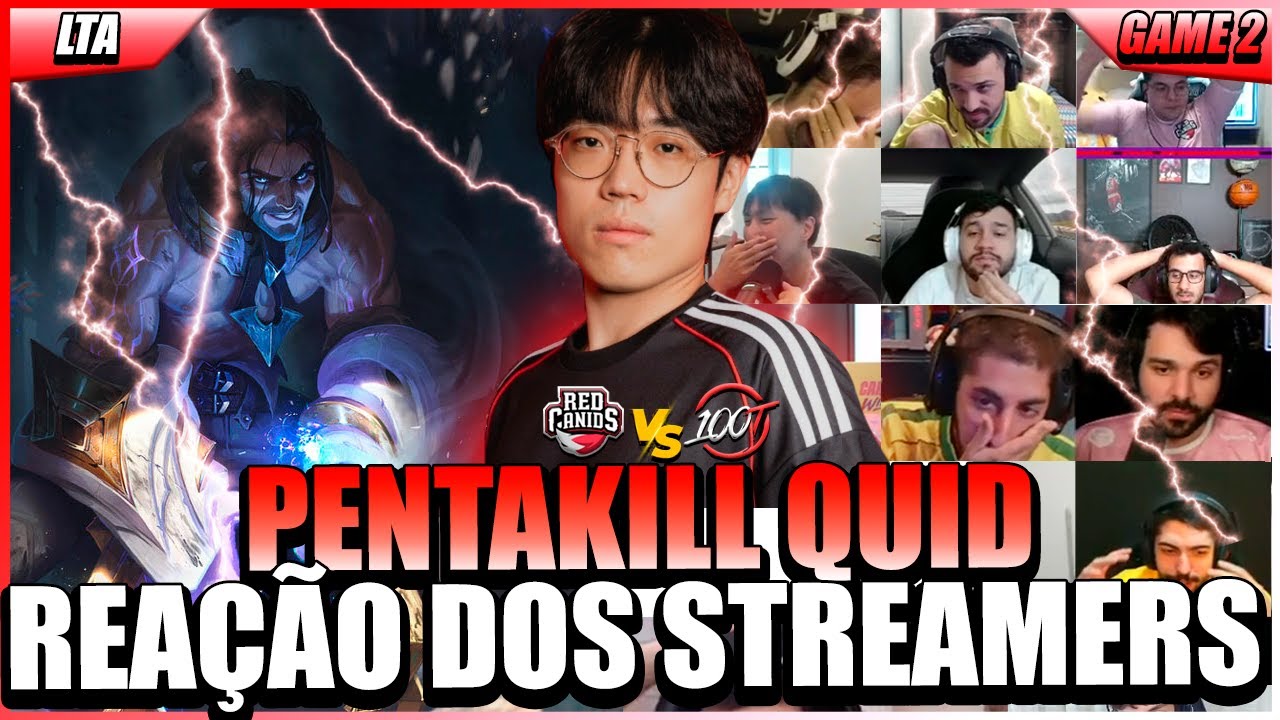 STREAMERS REAGEM e TILTAM com o PENTAKILL do QUID vs RED CANIDS no GAME 2 da LTA