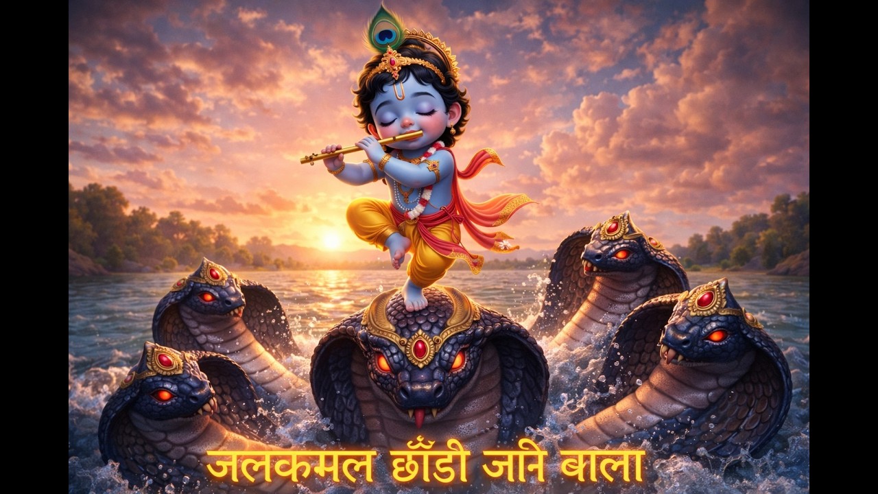 Jal Kamal Chhandi Jane Bala | Gujarati Balgeet Animation | Krishna Bhajan for Kids