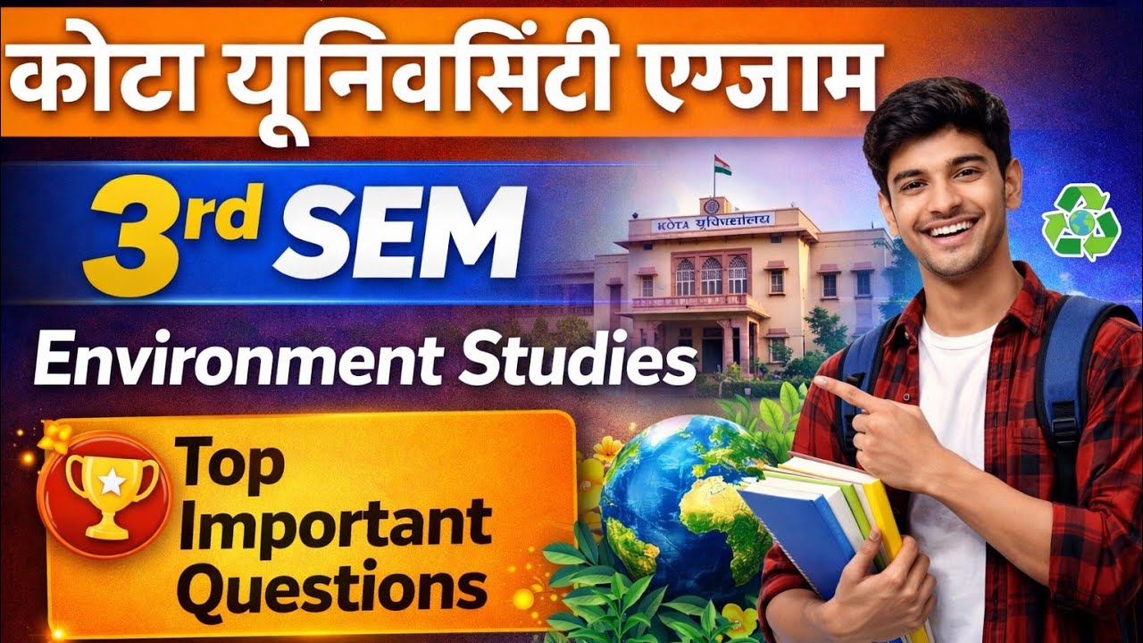 University of kota Ug 3rd SEM Environment Studies Important Questions one shot Important Questions 