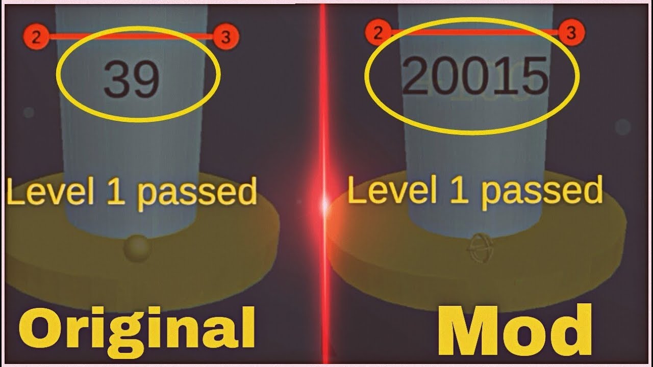 Helix jump | mod apk vs original apk (SCORE COMPARISON)