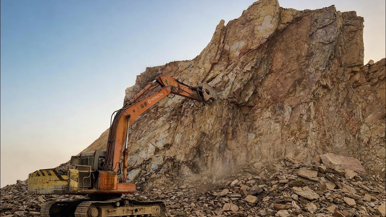 Excavator Breaking Mountains | Dangerous Operator Skills in Action#excavators 