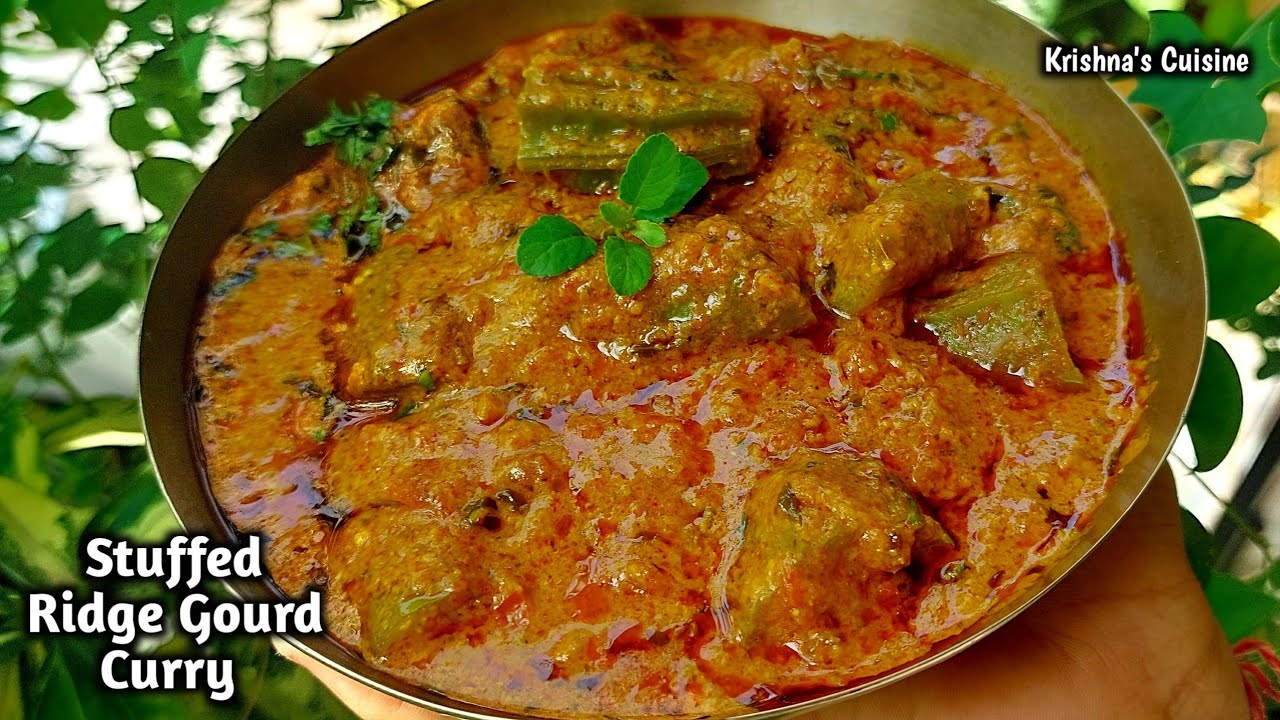 Stuffed Ridge Gourd Curry || Turai Ki Sabzi Iskcon Prasad || Krishna's Cuisine #ridgegourdcurry