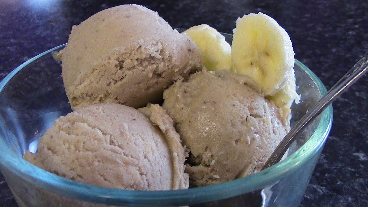 No sugars, NO creams, NO milk!  Healthy Banana & Peanut Butter Ice Cream!!