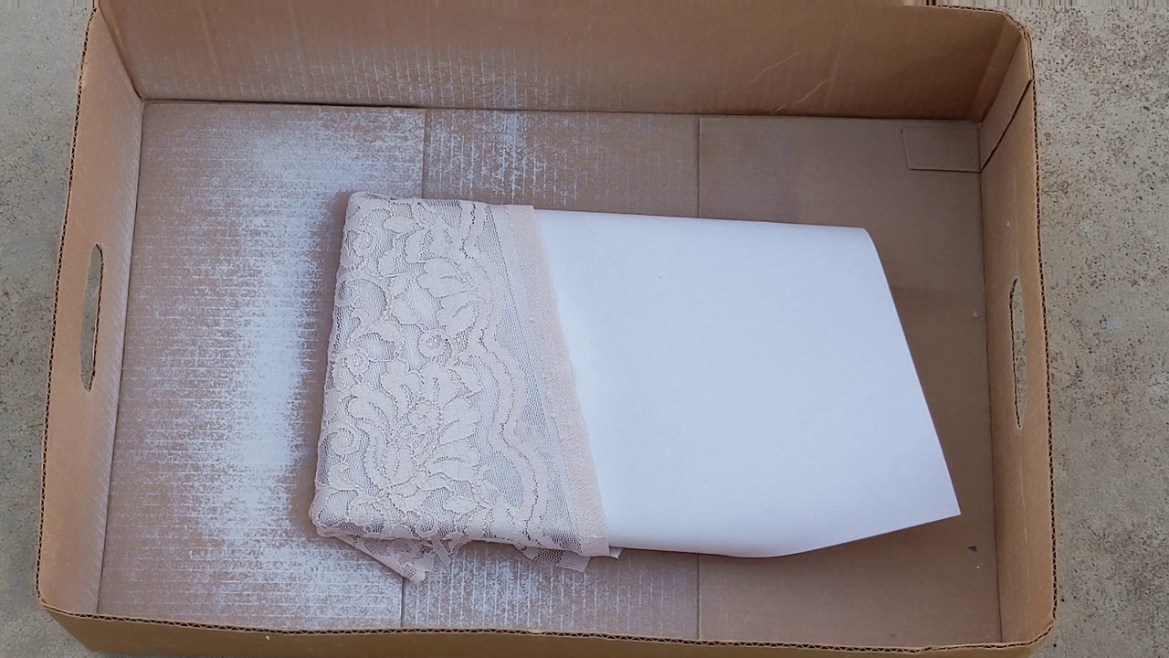 Embellishing an Acrylic Pour Painting with White Spray Paint and Lace